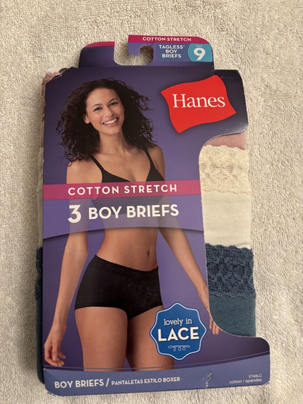 Hanes - lovely in lace - cotton stretch 3 boy briefs